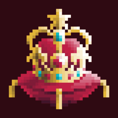 8-Bit Styled Twitch Sub Badge Maker Featuring a Golden King Crown Graphic 5026c