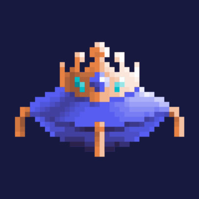 Twitch Sub Badge Creator Featuring a Small Crown With a Pixel Art Style 5026a