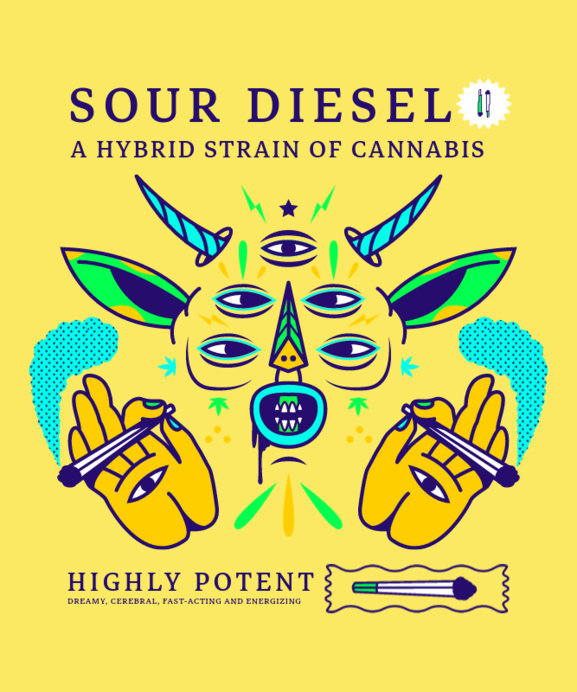 Placeit - Psychedelic T-Shirt Design Generator with a Cannabis Theme ...