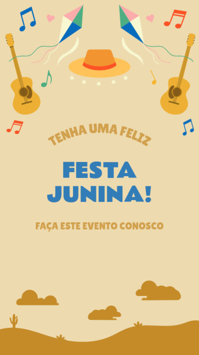 Instagram Story Design Generator to Celebrate Festa Junina With Guitar Graphics 4497g