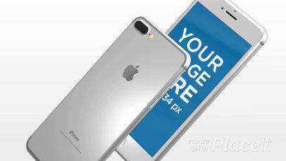 Pair of White iPhones 7 Plus Video Mockup Floating Angled in a White Room a15436