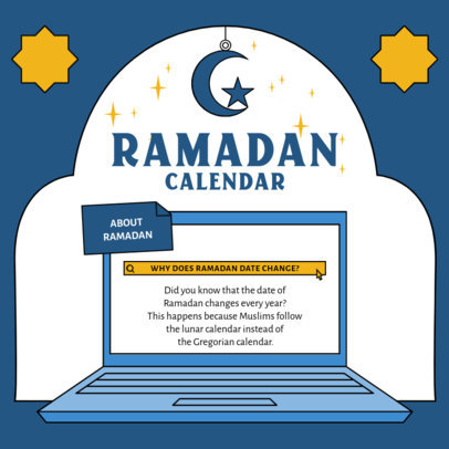 Ramadan-Themed Instagram Post Maker with a Graphic of a Laptop 4986a-el1