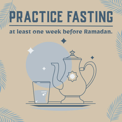 Ramadan-Themed Instagram Post Design Template for a Carousel With Info About Fasting 4489a