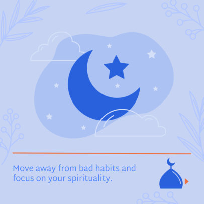 Instagram Post Design Maker Featuring a Minimal Aesthetic and a Ramadan Theme 4489b