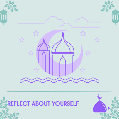 Ramadan-Themed Instagram Post Design Template With a Minimal Mosque Graphic 4489e