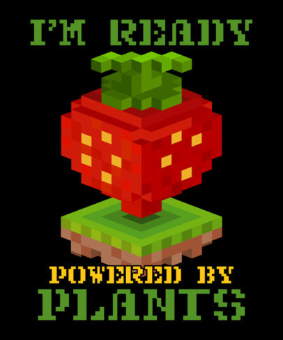 T-Shirt Design Maker Featuring 8-bit-Style Fruit Illustrations Inspired by Minecraft