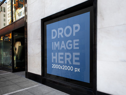 Print Design Mockup, Square Billboard on the Street