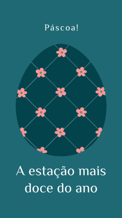 Instagram Story Creator Featuring an Easter Egg With Flower Graphics and a Quote 4495f
