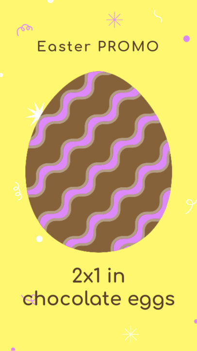 Instagram Story Template for an Easter Promo Featuring a Chocolate Egg Clipart 4495a