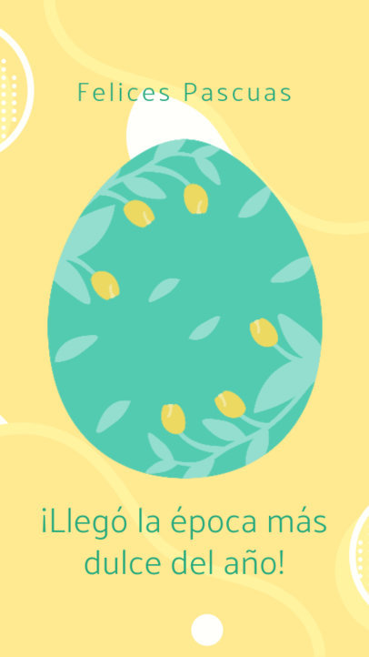 Instagram Story Template Featuring an Easter Message and a Decorated Egg Clipart 4495e