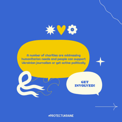 Instagram Post Template Inviting People to Join a Charity to Support Ukraine 4063e-4527
