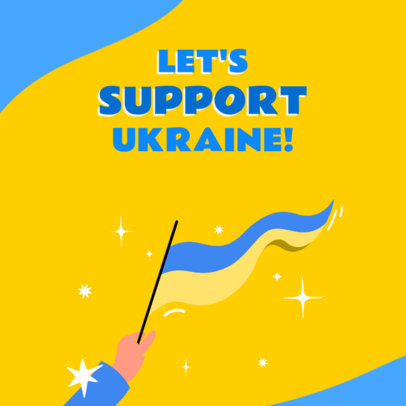 Instagram Post Template for a Carousel Showing Support for Ukraine 4418h-4527