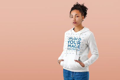 Hoodie Mockup of an Afro-Hairstyled Woman Posing at a Studio 5326 el1