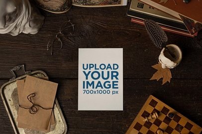 Flyer Mockup Featuring a Dark Academia-Themed Set