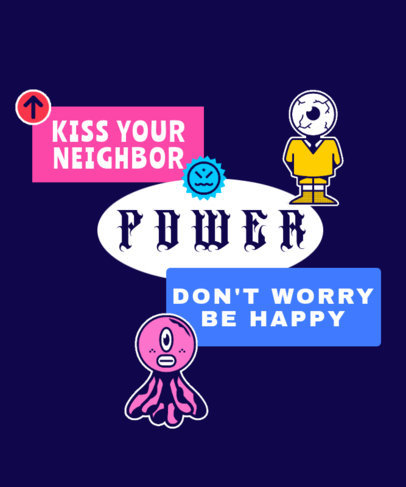 T-Shirt Design Generator Featuring Random Sticker Graphics