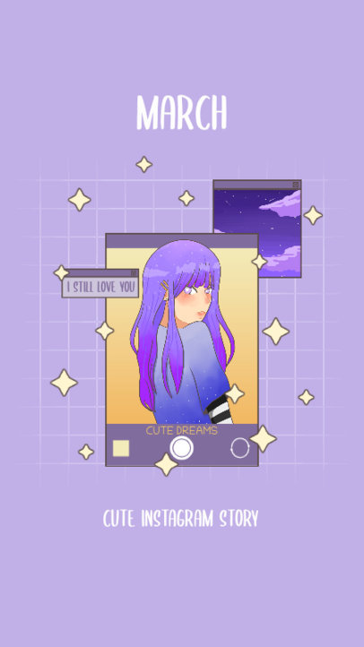 Instagram Story Maker with a Collage Aesthetic Featuring Anime Characters 5046