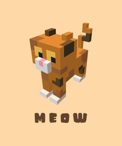 T-Shirt Design Creator Featuring a Voxel Cube Tiger Inspired by Minecraft