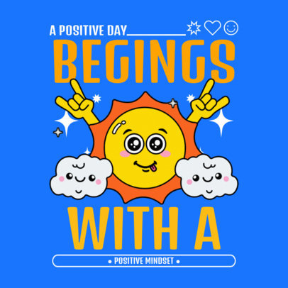 Quote-Themed Instagram Post Template Featuring a Fun Cartoonish Sun