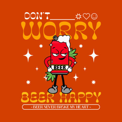 Fun Instagram Post Maker Featuring a Quote with a Cartoonish Beer