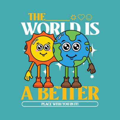 Positive Instagram Post Generator Featuring a Quote and Two Cartoonish Characters Hugging