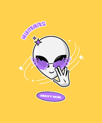 Alien-Themed T-Shirt Design Creator Featuring a Fun Quote 