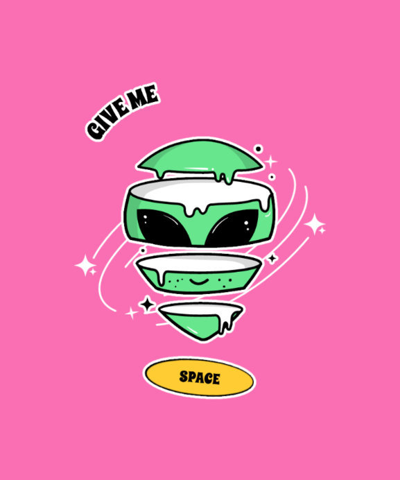 T-Shirt Design Creator Featuring a Cropped Alien Graphic