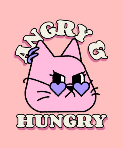 T-Shirt Design Creator with a Cartoonish Angry Cat Illustration