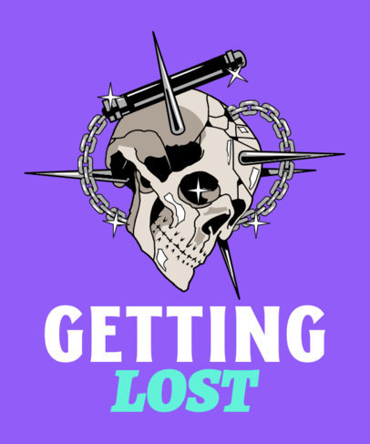 T-Shirt Design Maker Featuring a Skull with Sparkles