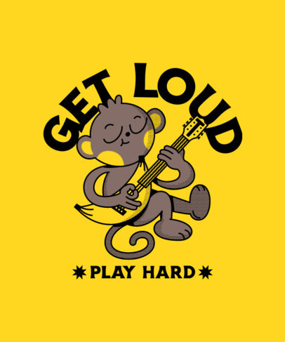 T-Shirt Design Generator Featuring a Monkey Playing Bass