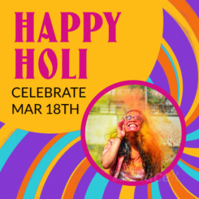 Colorful Instagram Post Video Generator Featuring a Holi Fest Theme