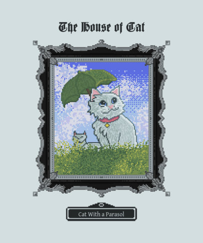 T-Shirt Design Generator with a Graphic of a Pixel-Art Portrait of Cats