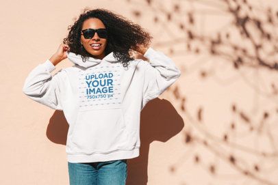 Hoodie Mockup of a Bold Woman Flipping Her Hair m24176-r-el2