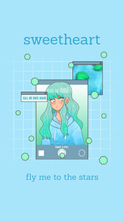 Instagram Story Template Featuring a Collage Aesthetic and Anime Characters 5046c