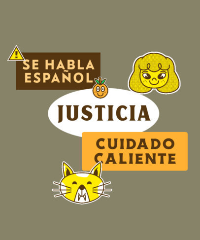 T-Shirt Design Generator With Spanish Quotes and Sticker Graphics