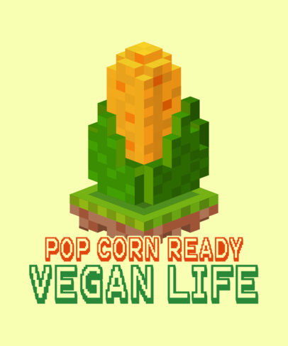Minecraft-Inspired T-Shirt Design Creator with an 8-bit-Style Corn Graphic