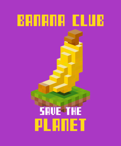 T-Shirt Design Creator Featuring an 8-bit Banana Inspired by Minecraft