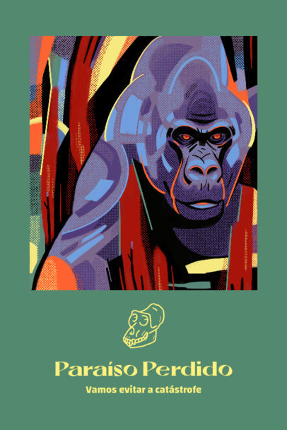 Art Print Design Generator Featuring a Gorilla Graphic 5047c