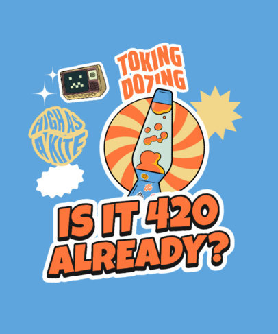 Cannabis-Themed T-Shirt Design Maker Featuring a Retro Aesthetic
