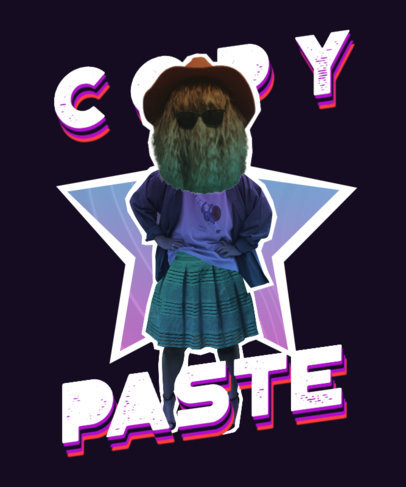 Silly T-Shirt Design Template with a Collage Avatar Maker