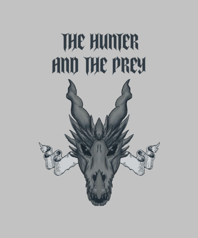 T-Shirt Design Template with an Imposing Dragon Head Graphic