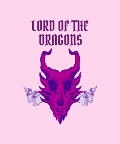T-Shirt Design Maker Featuring a Dragon Head with an Evil Look