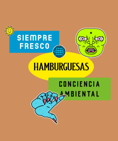 Acid T-Shirt Design Creator With Sticker-Like Graphics