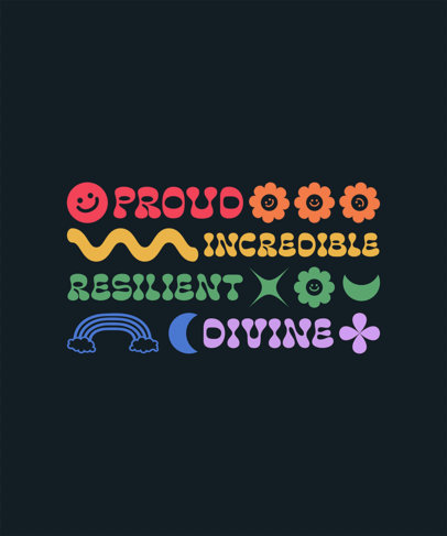 Typography T-Shirt Design Template with LGBTQ+ Pride-Themed Quotes