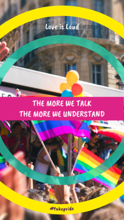 Colorful Instagram Story Video Maker Featuring an LGBT Pride Theme and Animated Circles