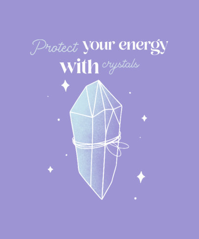 T-Shirt Design Template Featuring an Illustrated Quartz