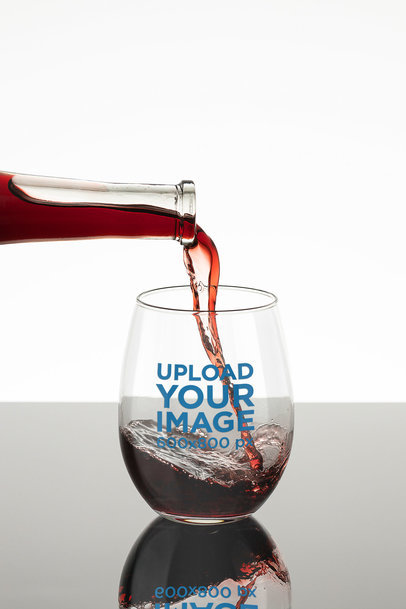 Mockup of a Glass Being Filled with Wine