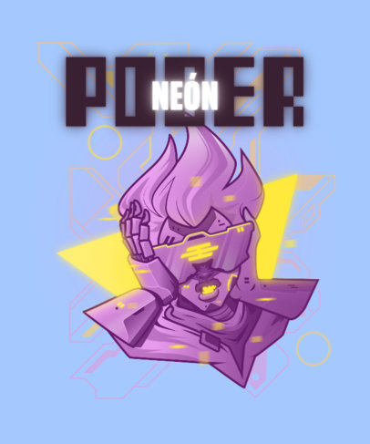 Cyberpunk-Inspired T-Shirt Design Generator Featuring a Cool Character