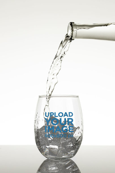 Mockup of a Wine Glass with Splashing Water
