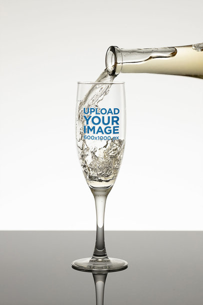 Mockup of a Wine Glass Being Filled with White Wine