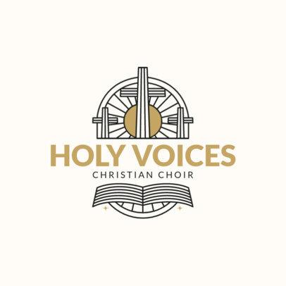Logo Maker for a Christian Choir Featuring Religious Symbol Graphics